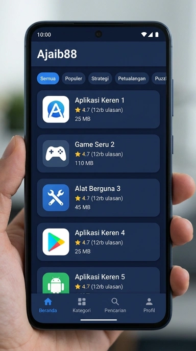 Tampilan katalog aplikasi ajaib88