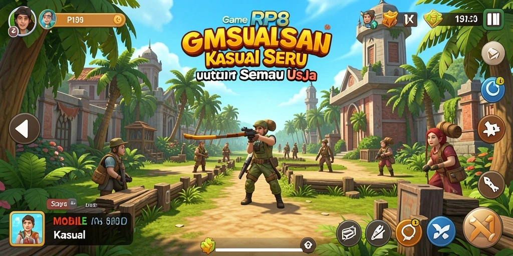 Antarmuka game RP8 yang menarik dan intuitif.