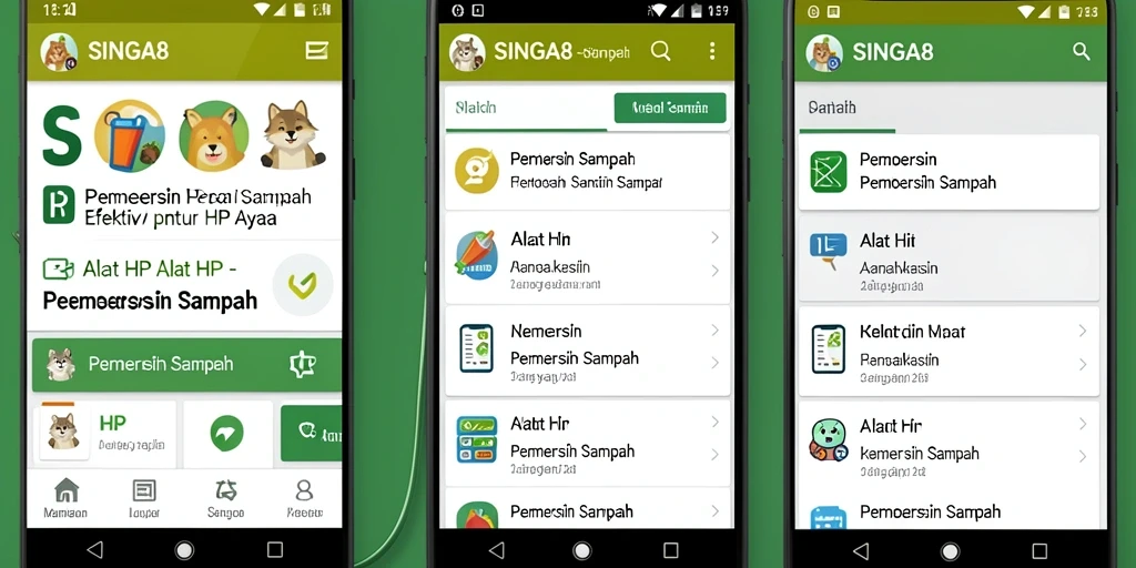 Antarmuka SINGA8 yang bersih dan fungsional untuk Pembersih Sampah.